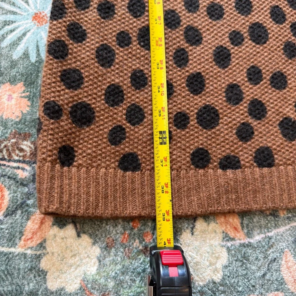 Madewell‎ Merino Wool Polka Dot Sweater Dress Brown Black K2826 Womens Medium - Picture 5 of 10